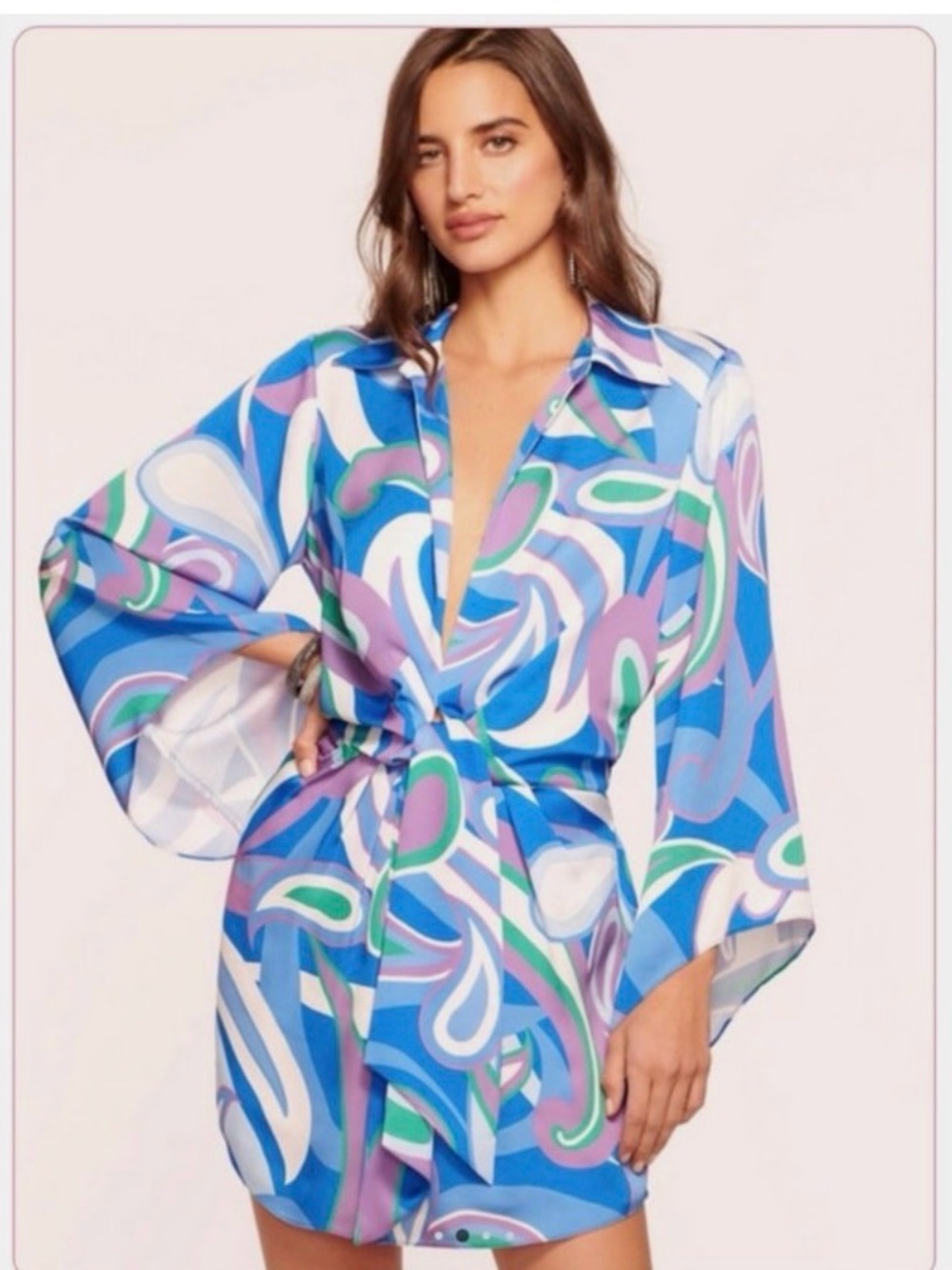 Ramy Brook Blue, Purple and White Mini Dress